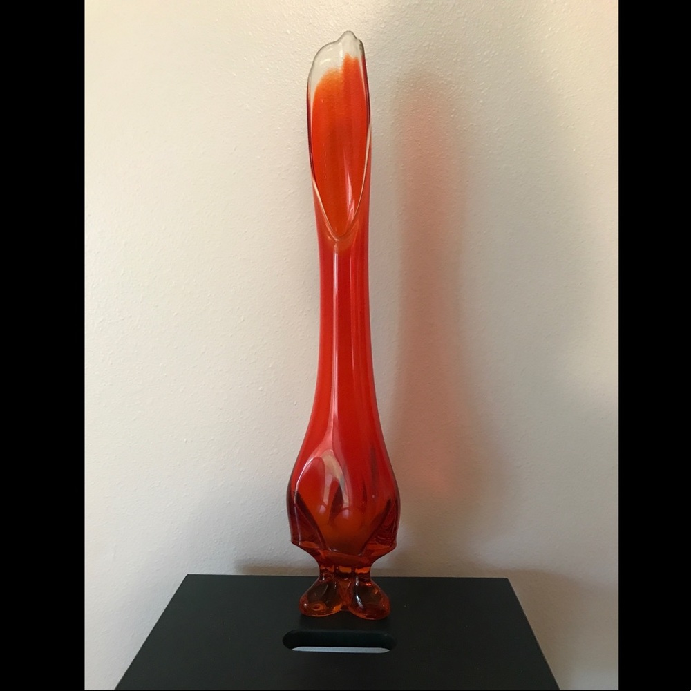 Mcm colored glass vase
